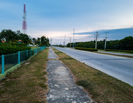 Concept shot of the road in the rural village