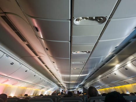 Concept shot of the inside of a passenger airplane