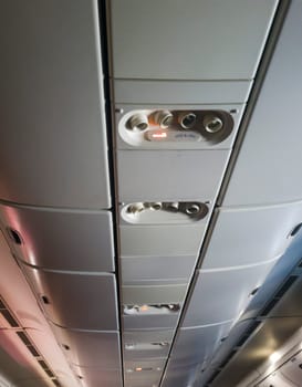 Concept shot of the inside of a passenger airplane