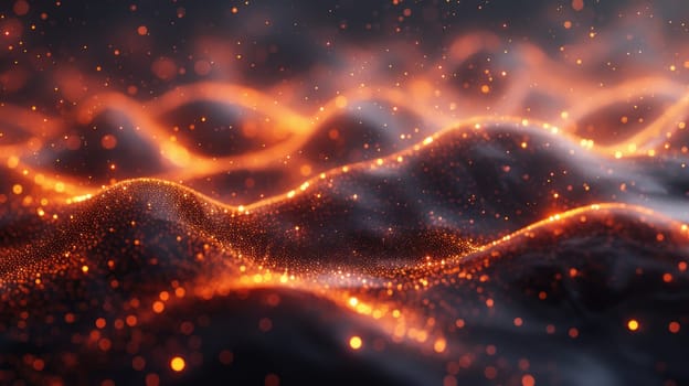 This computer-generated image showcases a dynamic and vibrant wave of light, creating captivating visual abstractions.