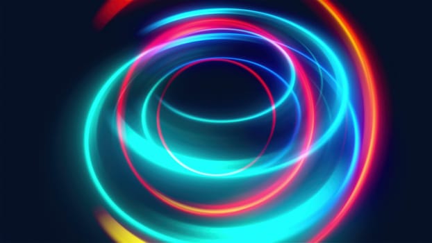 Luminous Swirling Glowing Circles. Computer generated 3d render