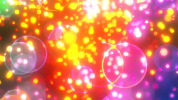 Bright bokeh particles. Computer generated 3d render