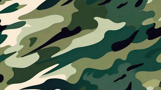 Camouflage Seamless Pattern. Classic clothing style masking camo repeat print. Green, brown, black colors. Vector illustration.Classic clothing style masking camo repeat print.