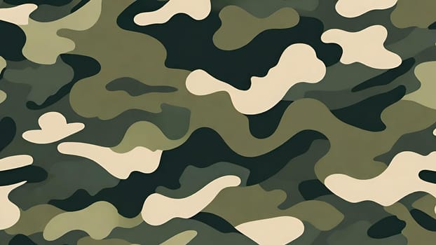 Camouflage Seamless Pattern. Classic clothing style masking camo repeat print. Green, brown, black colors. Vector illustration.Classic clothing style masking camo repeat print.