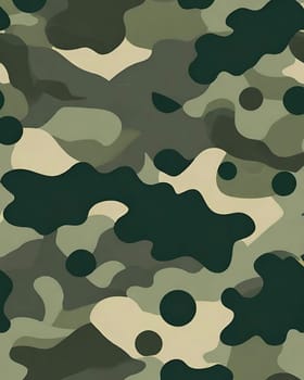 Camouflage Seamless Pattern. Classic clothing style masking camo repeat print. Green, brown, black colors. Vector illustration.Classic clothing style masking camo repeat print.