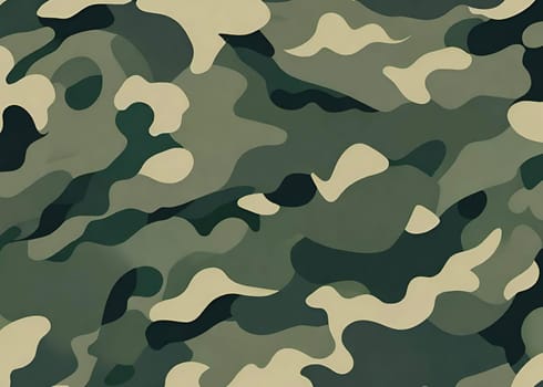 Camouflage Seamless Pattern. Classic clothing style masking camo repeat print. Green, brown, black colors. Vector illustration.Classic clothing style masking camo repeat print.