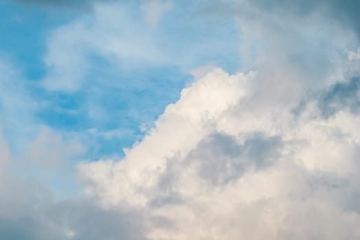 Background of blue sky with beautiful natural white clouds.