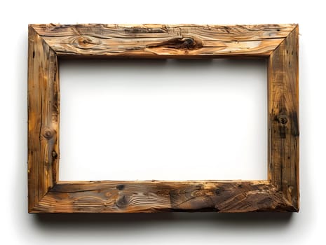 A rectangle wooden picture frame in natural hardwood with brown tints and shades, perfect for still life photography. Ideal for interior design, available in square shape