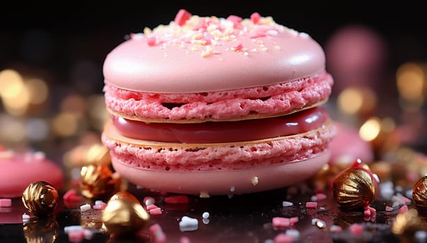 Close-up of multicolored macaroon. High quality photo