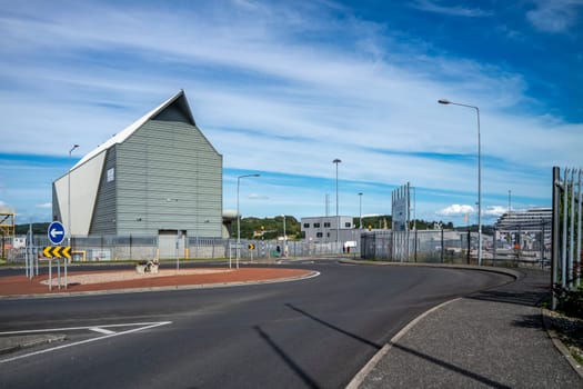 KILLYBEGS, IRELAND - MAY 16 2023: The Roundabout is close to Mooney Boats.