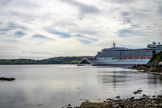 KILLYBEGS, IRELAND - MAY 16 2023: The Arcadia Star leaving after visiting Killybegs.