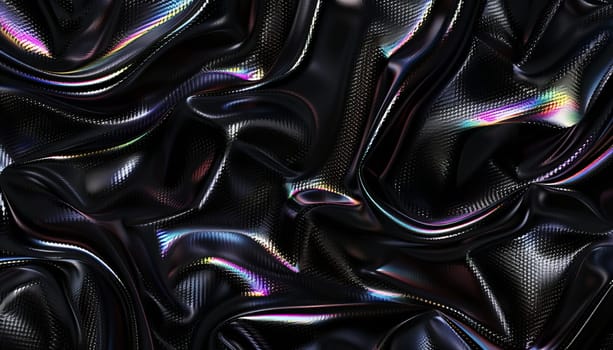 close-up holographic crumpled fabric 4k