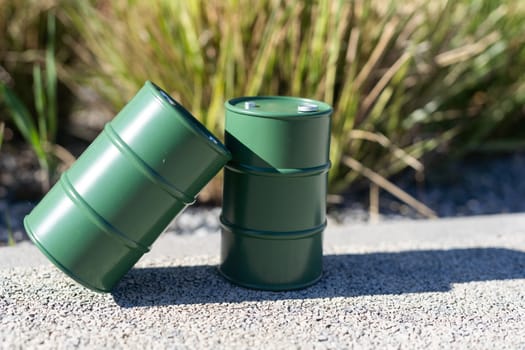 The iron tin was dropped amongst the grass. (environmental waste problem). High quality photo