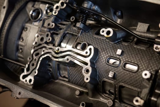 Precision components of an automatic transmission, showcased in detail for automotive insight.