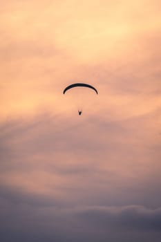 Paragliding in the sky of Sao Vicente, Brazil.