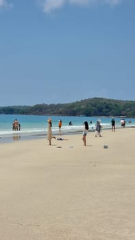 Rayong Koh Samet Thailand 27 March 2024, Chinese tourist on the beach of Koh Samet taking photos and selfies