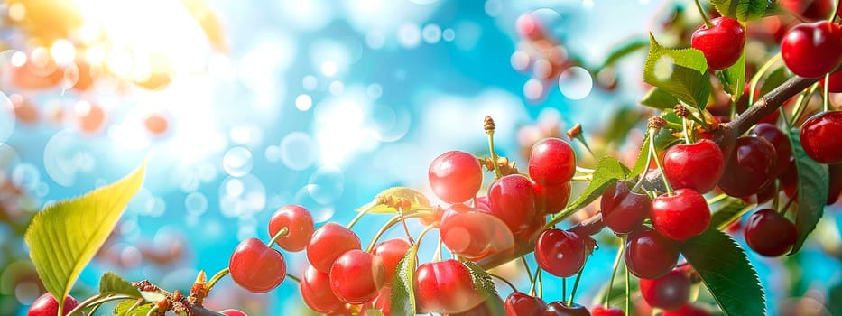 Cherry harvest in the garden. selective focus. food.