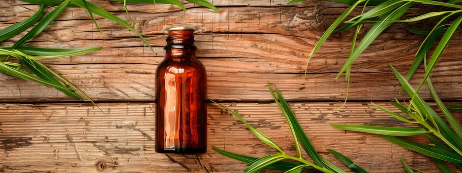 calamus essential oil in a bottle. Selective focus. Nature.