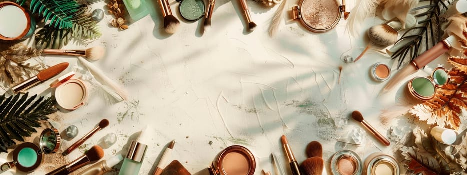 Various decorative cosmetics on a beautiful background. Selective focus. nature.