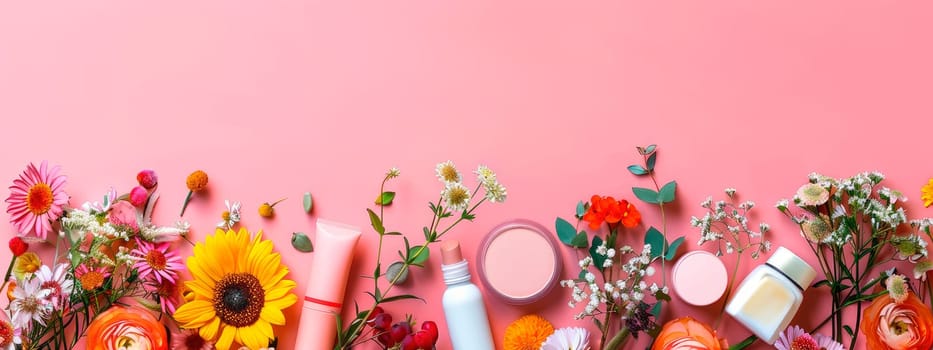 Various decorative cosmetics on a beautiful background. Selective focus. nature.