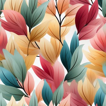 Seamless pattern tile background flowers and floral leaves plants. High quality photo