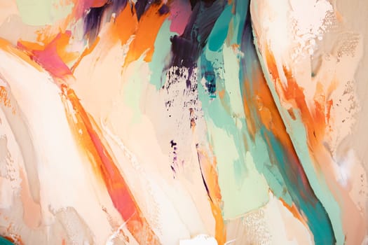 Closeup of a painting by oil and palette knife. Fragment of multicolored texture painting. Abstract art background. oil on canvas. Rough brushstrokes of paint.