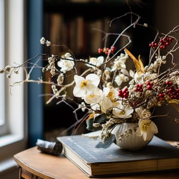 Beautiful bouquet of flowers in a vase. Floral arrangement