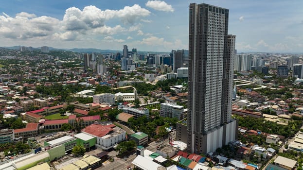 Buildings and skyscrapers in Cebu city. Cityscape in the Philippines.