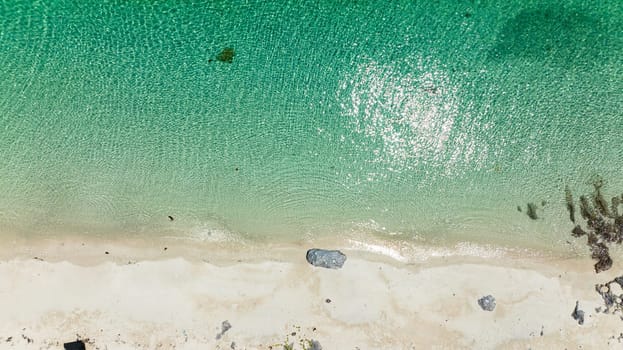 Tropical landscape with a beautiful beach top view. Bantayan Island. Philippines.