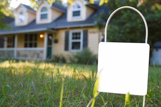 Real Estate concept. Empty sign board for rent house.