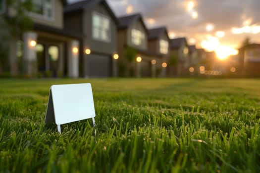 Real Estate concept. Empty sign board for rent house.