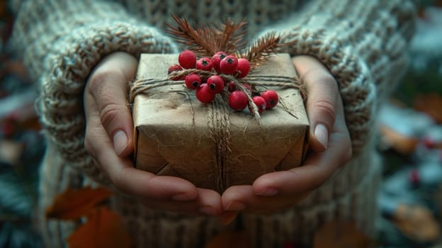 A person holds a wrapped present in their hands, showcasing the anticipation and excitement of receiving a gift.