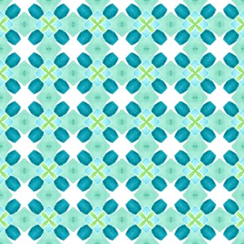 Textile ready delightful print, swimwear fabric, wallpaper, wrapping. Green elegant boho chic summer design. Watercolor medallion seamless border. Medallion seamless pattern.