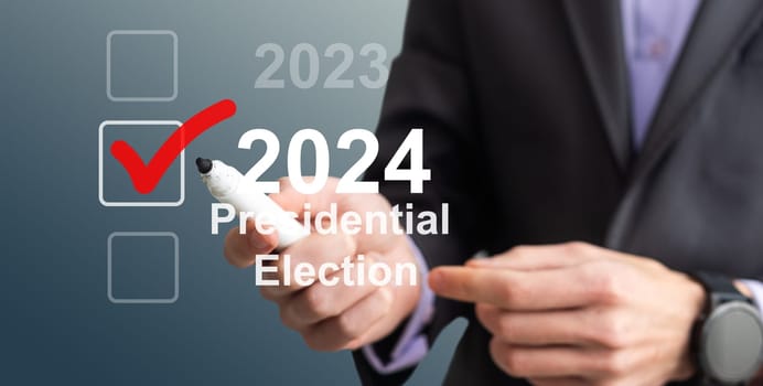 United States of America 2024 Presidential Election day. background with text. High quality photo