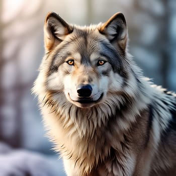 Close-up Portrait of a Majestic Wolf