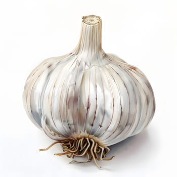 A closeup image of a garlic bulb, a versatile ingredient in cooking. A type of onion and vegetable, garlic is a natural food commonly used in various cuisines and known for its health benefits