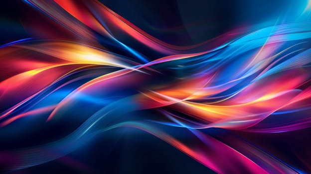 A colorful, abstract background with a blue and red gradient swirl.