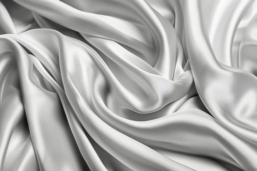 Luxurious white silk fabric background with soft texture and abstract elegant folds for design and creativity in high resolution.