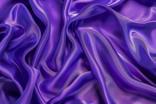 Elegant purple silk fabric with a luxurious texture, perfect for backgrounds in fashion or design projects, showcasing sophistication and style.