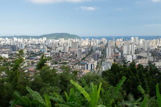 Skyline of Sao Vicente, São Paulo, Brazil. April 2 2024.