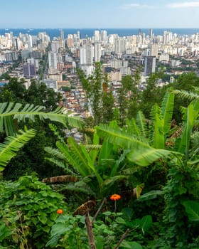 Skyline of Sao Vicente, São Paulo, Brazil. April 2 2024.