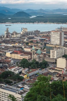 View from the north part and the harbours of Santos, SP Brazil. April 3 2024.