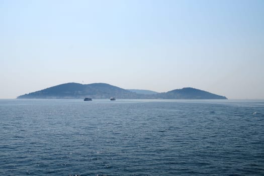 Princes' Islands in the Sea of Marmara, sea panorama.
