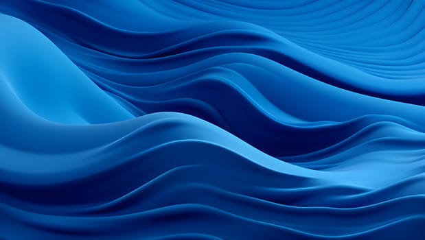 Blue waves made of fabric. Beautiful abstract background. High quality illustration