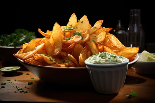 Fried potatoes served dish illustration