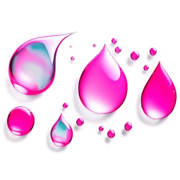 Vibrant drop water paint strokes merge in a dance of colors on a transparent canvas.