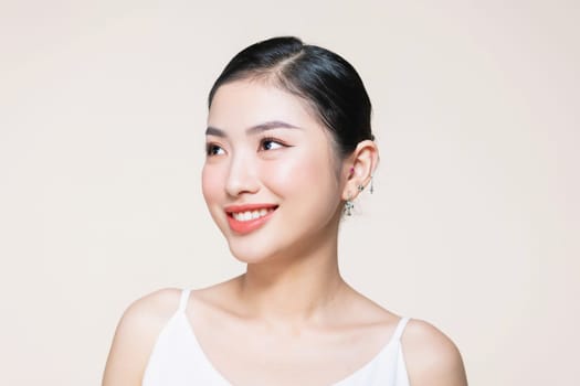 attractive asian woman with beautiful skin