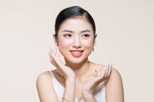 Healthy face young woman. Female model with perfect skin