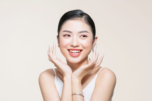 Portrait beautiful young woman with clean fresh skin.