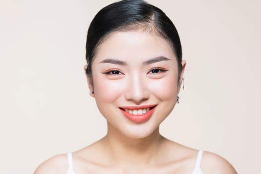 Portrait beautiful young woman with clean fresh skin.